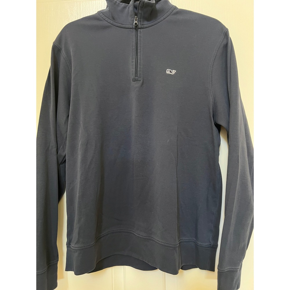 Vineyard Vines Men's Navy Blue Cotton Pullover Half Zip Top Size Small